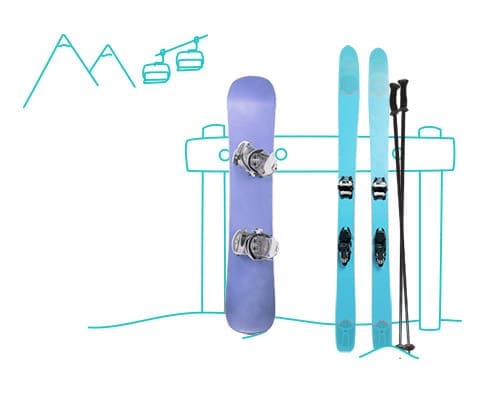 Skis on the mountain, ready to ride